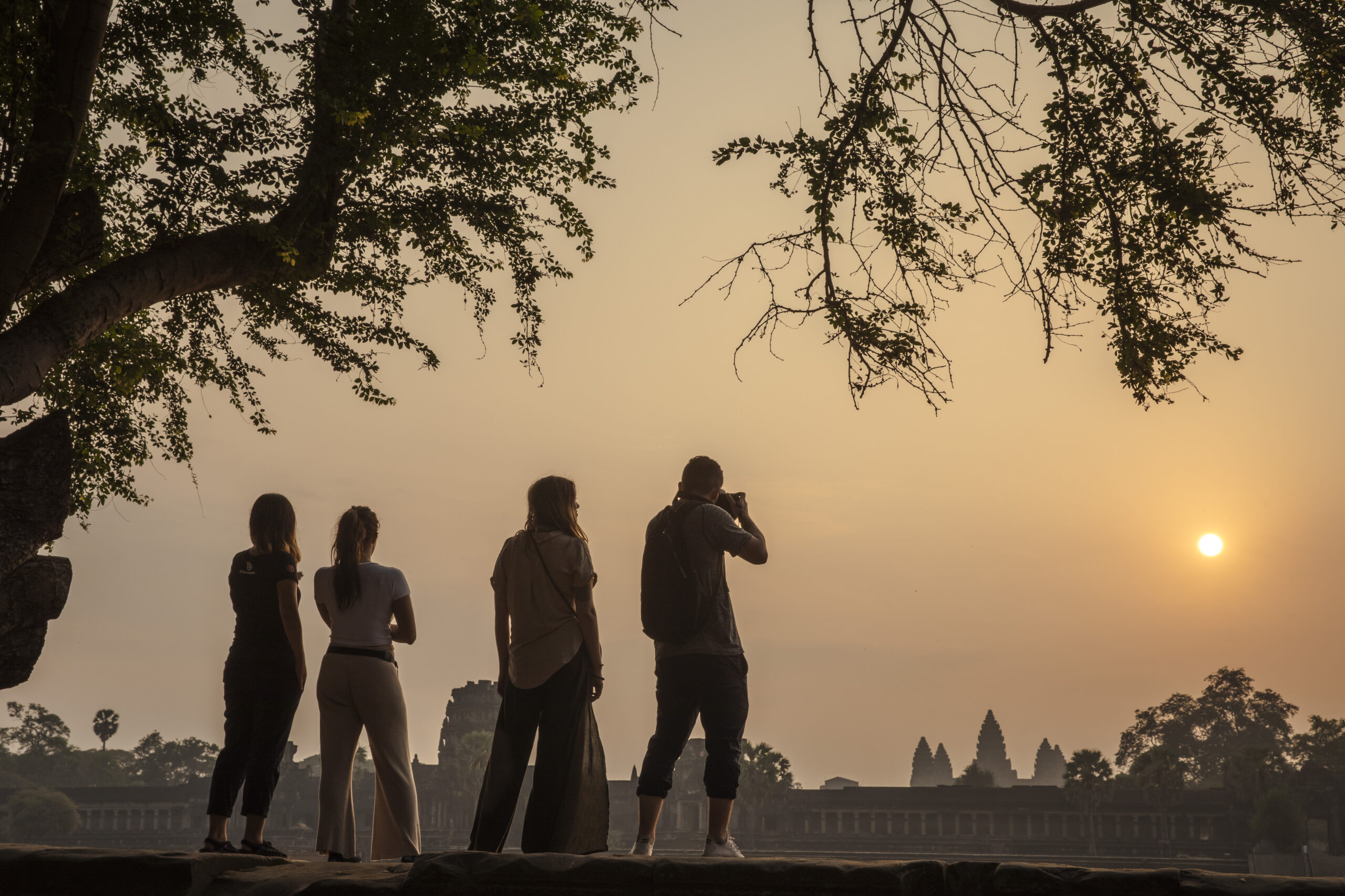 Cambodia Siem Reap Angkor Wat Sunrise Travellers CEO Taking Photo